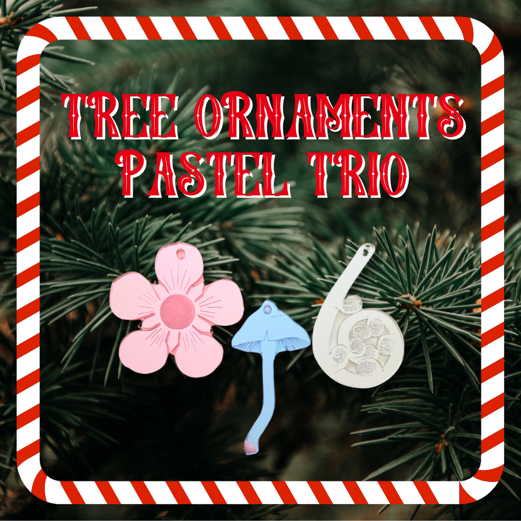 Christmas Tree Ornaments - Pastel Trio